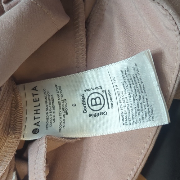 Athleta Brooklyn Textured Ankle Pants Blush Size 6 - Picture 7 of 7
